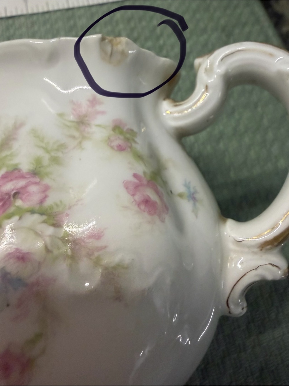 Haviland Limoge France China Floral Scalloped Cream and Sugars 4 pieces Antique - Picture 8 of 8